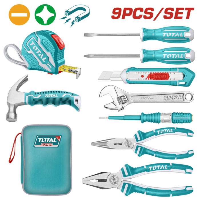 Total 9 PCS Hand Tools Set - THKTHP90097 - Image 1