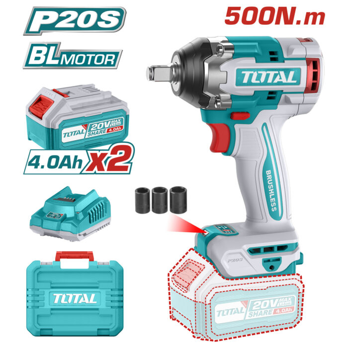 Total 20V Lithium-Ion Impact Wrench - TIWLI2050 - Image 1