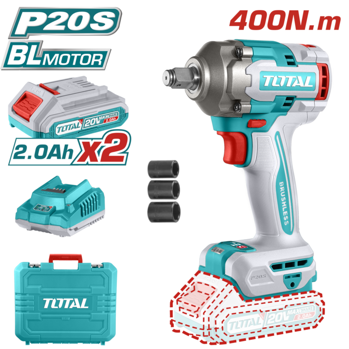 Total 20V Lithium-Ion Cordless Impact Wrench - TIWLI2040 - Image 1
