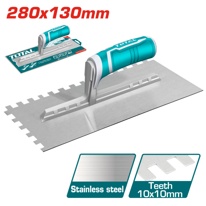 Total 280x130mm Plastering Trowel With Teeth – THTT81286 - Image 1