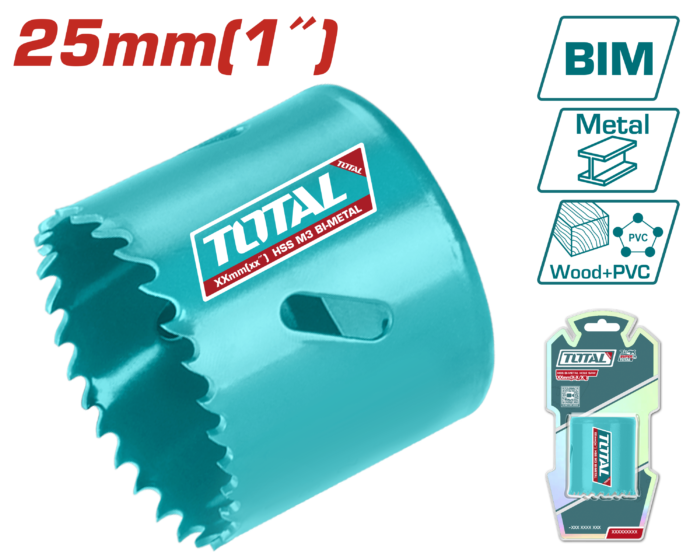 Total 25mm (1") HSS Bi-Metal Hole Saw – TAC410251 - Image 1