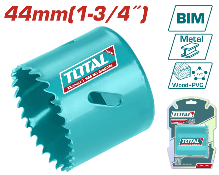 Total 44mm (1-3/4") HSS Bi-Metal Hole Saw – TAC410441 - Image 1