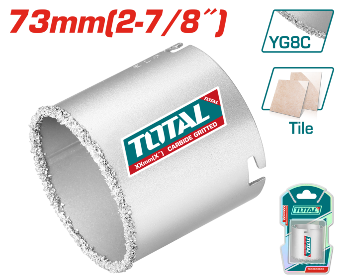 Total 73mm (2-7/8") Carbide Gritted Hole Saw – TAC440731 - Image 1