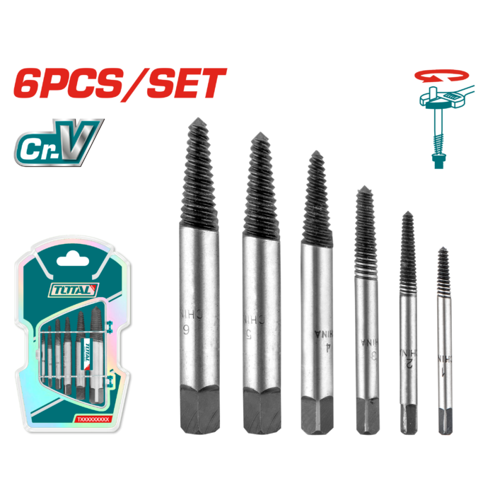 Total 6 PCS Screw Extractor Set – TACSE0061 - Image 1