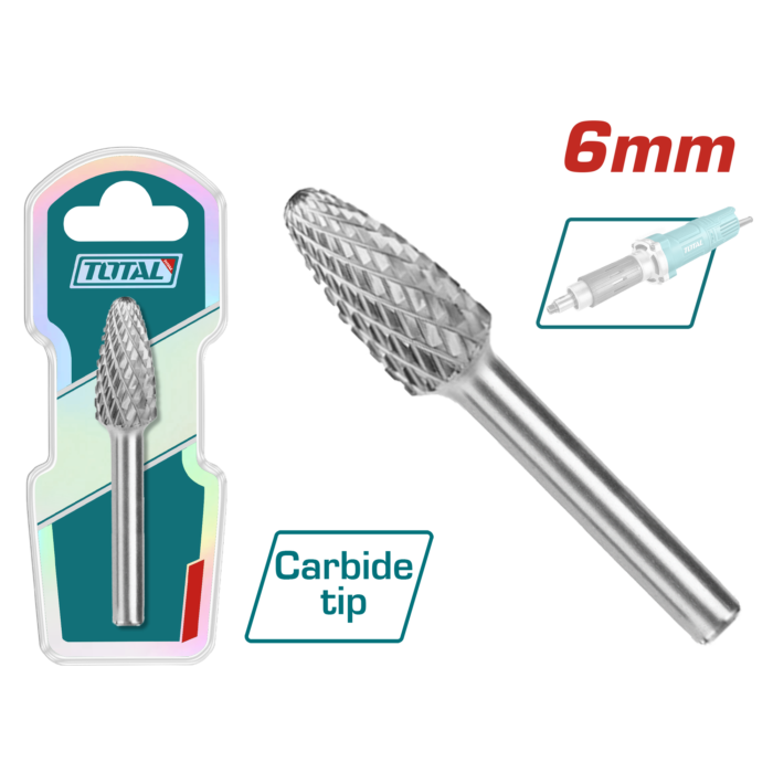 Total 6mm Tungsten Carbide Rotary Burrs- TAKC1005 - Image 1